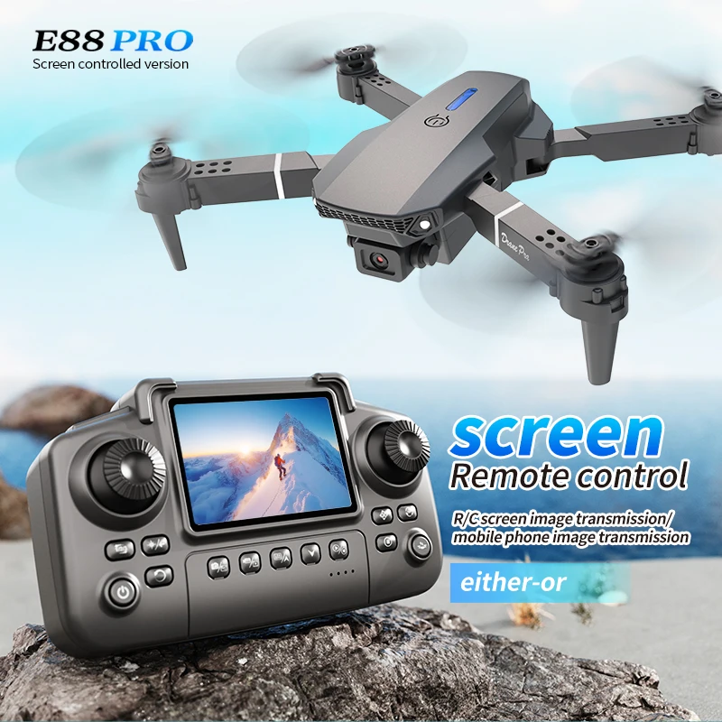 Drone Lidar - Profissional e88 pro drone com tela